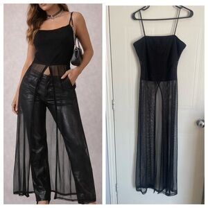 Black Sheer Mesh Maxi Overlay L Y2K Whimsigoth